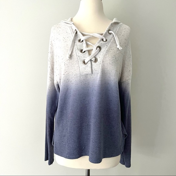 Vintage Havana Tops - Vintage Havana Ombré Tie Dye Knit Hoodie